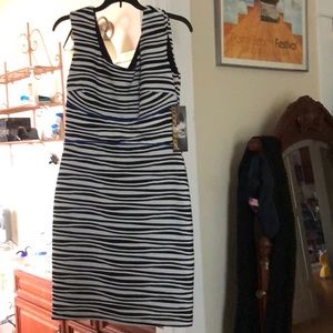 Black and white striped dress